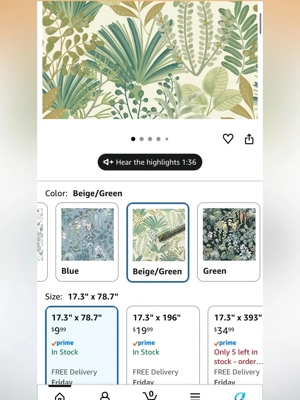 NWT- 8 RollsGreen Peel and Stick Wallpaper